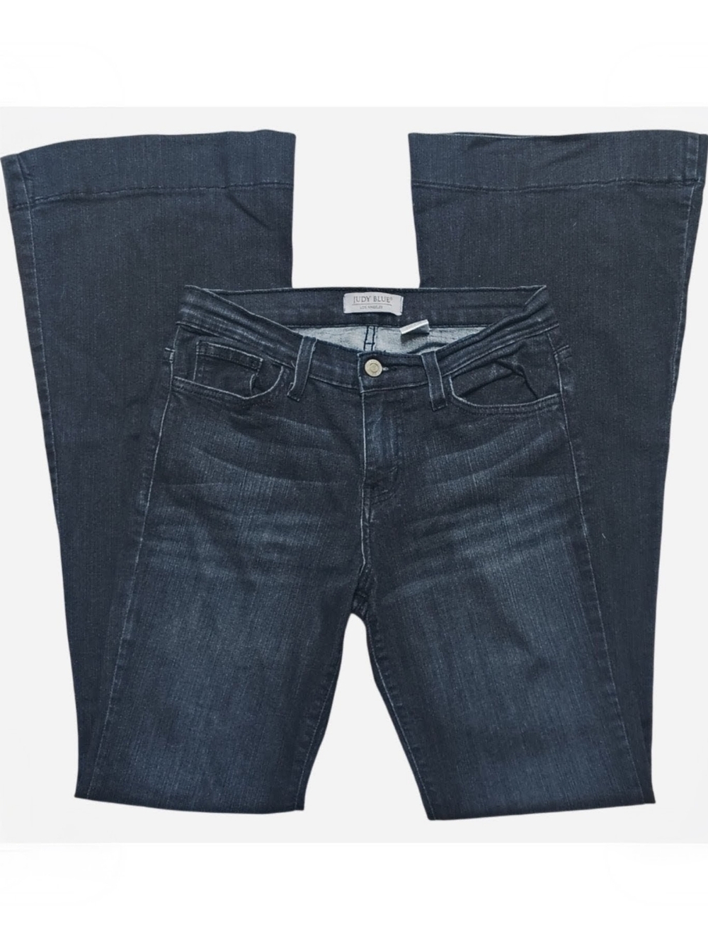 Judy Blue Dark Indigo Flare Jeans Women's 9 / 29 Retro Vintage Vibes Stretch